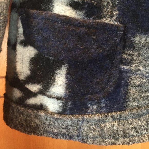 Wool sweater cardigan with hounds tooth and plaid - Picture 4 of 7